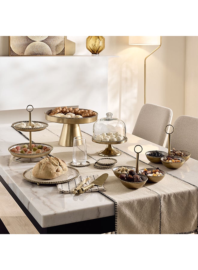 Home Box Lera Footed Candy Dish, Gold Finish, 3-Piece Set - Image 4